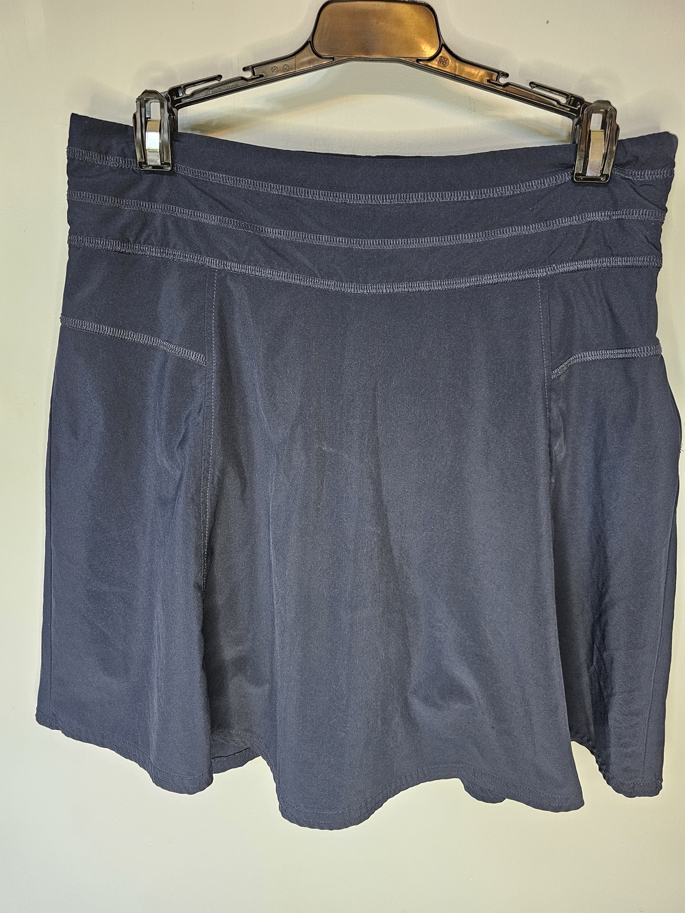 Athleta All Day Skort Navy Blue Size 6 Side Zip Pocket Active Skirt